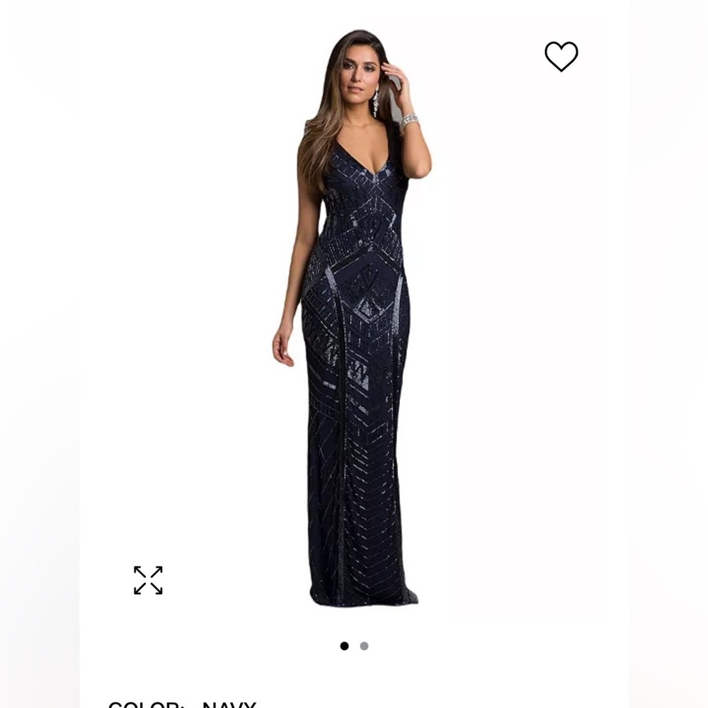 LARA Navy Beaded Maxi Dress